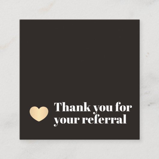 黒エレガント金ゴールドフェイクハート美しいサロン 紹介カード (正面)