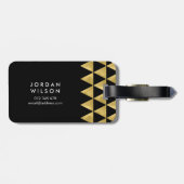 黒エレガント金ゴールドフェイク三角形ラゲージタグ ラゲッジタグ (裏面横)