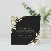 黒エレガント金ゴールドフォトサンキューカード 招待状 (スタンド正面)