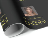 黒エレガント金ゴールドフォトスクリプト名 ラッピングペーパー (ロールコーナー)