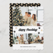 黒エレガント金ゴールドフォトハッピーペイリデイズカード シーズンカード (正面/裏面)