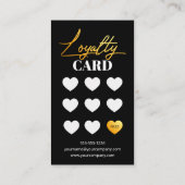 黒エレガント金ゴールドフォトヘアサロン ロイヤリティカード (裏面)