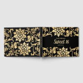 黒エレガント金ゴールドフラワーズスウィート16誕生日 ゲストブック (全面)