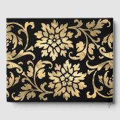 黒エレガント金ゴールドフラワーズスウィート16誕生日 ゲストブック (裏面)