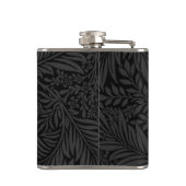 黒エレガント金ゴールドフローラスクリプトモノグラム フラスク (裏面)