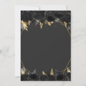 黒エレガント金ゴールドフローラバタフライ甘い16 招待状 (裏面)