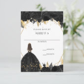 黒エレガント金ゴールドフローラプリンセスキンセアニェラ 出欠カード (スタンド正面)