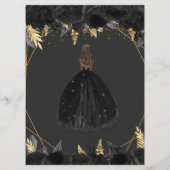 黒エレガント金ゴールドフローラプリンセス メニュー (裏面)