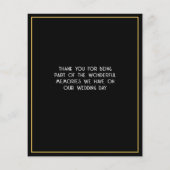 黒エレガント金ゴールドフローラ結婚サンキューカード (裏面)