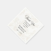 黒エレガント金ゴールドフローラ結婚披露宴 スタンダードカクテルナプキン (角)