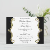 黒エレガント金ゴールドブライダルシャワー招待状 招待状 (スタンド正面)