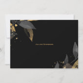 黒エレガント金ゴールドブライダルシャワー 招待状 (裏面)