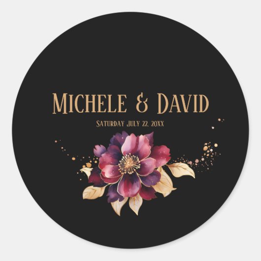 黒エレガント金ゴールドブルガンクラシックディ ラウンドシール (正面)