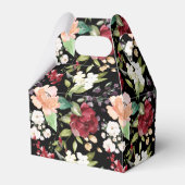 黒エレガント金ゴールドブルゴーニュ赤面フローラルパターン フェイバーボックス (裏面サイド)