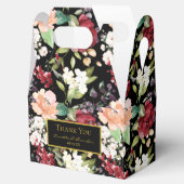 黒エレガント金ゴールドブルゴーニュ赤面フローラルパターン フェイバーボックス (オープン)