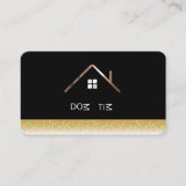 黒エレガント金ゴールドプレハブハウス会社 名刺 (正面)