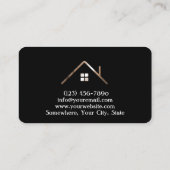 黒エレガント金ゴールドプレハブハウス会社 名刺 (裏面)