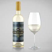 黒エレガント金ゴールドプレモノグラムのイド ワインラベル