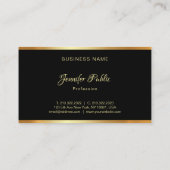 黒エレガント金ゴールドプレーンプロフェッショナルハンドスクリプト 名刺 (裏面)