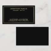 黒エレガント金ゴールドプロフェッショナルモダンテンプレート 名刺 (正面/裏面)