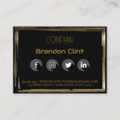 黒エレガント金ゴールドプロフェッショナル名刺 名刺 (裏面)