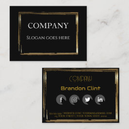 黒エレガント金ゴールドプロフェッショナル名刺 名刺