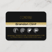 黒エレガント金ゴールドプロフェッショナル名刺 名刺 (裏面)