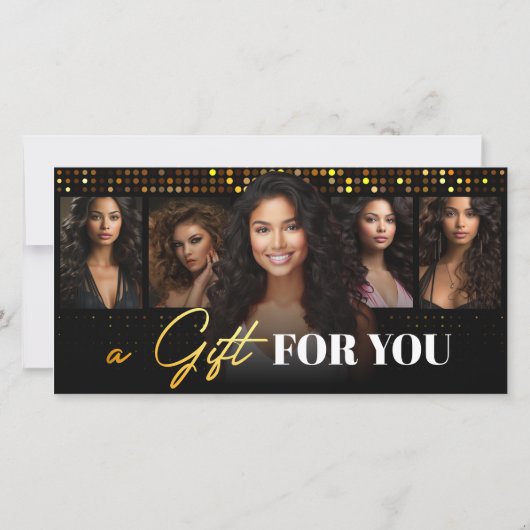 黒エレガント金ゴールドヘアサロンギフト証明書 (裏面)