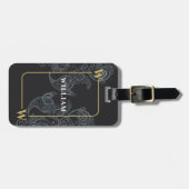 黒エレガント金ゴールドペイズリーモノグラム ラゲッジタグ (正面横)