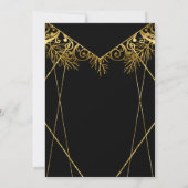 黒エレガント金ゴールドホイフェイクル50th誕生日パーティー 招待状 (裏面)