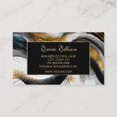 黒エレガント金ゴールドホワイトウェディングプランナー 名刺 (裏面)
