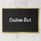 黒エレガント金ゴールドホワイトスクリプト文字ランチョンマット ペーパーパッド (正面)