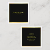 黒エレガント金ゴールドホワイトラグジュアリーテンプレート スクエア名刺 (正面/裏面)