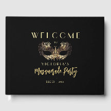 黒エレガント金ゴールドマスカレードパーティー誕生日