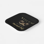 黒エレガント金ゴールドマスカレードパーティー誕生日 ペーパープレート (傾斜あり)