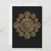 黒エレガント金ゴールドマンダラ結婚ズ 招待状 (裏面)
