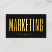 黒エレガント金ゴールドマーケティング 名刺 (正面)