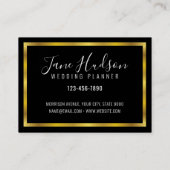 黒エレガント金ゴールドミニマル編集可能3.5x2.5 名刺 (裏面)