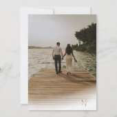 黒エレガント金ゴールドミニマ結婚リストの写真 招待状 (裏面)