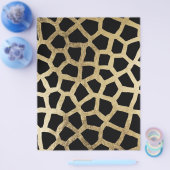 黒エレガント金ゴールドモダンアニマルプリント チラシ (シングル)