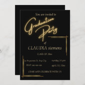 黒エレガント金ゴールドモダンタイポグラフィ シーズンカード (正面/裏面)