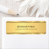 黒エレガント金ゴールドモダンテンプレート差出人住所 ラベル (インサイチュ)
