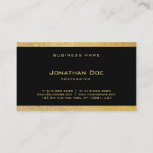 黒エレガント金ゴールドモダンミニマルテンプレート 名刺 (裏面)