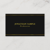 黒エレガント金ゴールドモダン芸術的テンプレートカッコいい 名刺 (正面)