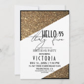 黒エレガント金ゴールドモダン誕生会 招待状 (正面)