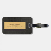 黒エレガント金ゴールドモノグスタイリッシュラムスクリプト旅行 ラゲッジタグ (裏面横)