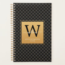 黒エレガント金ゴールドモノグラムイニシャルトレンディー2023