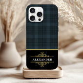 黒エレガント金ゴールドモノグラムグレープレイド Case-Mate iPhoneケース