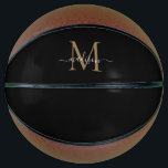 黒エレガント金ゴールドモノグラムフェミニンスクリガーリープト バスケットボール<br><div class="desc">黒エレガント金ゴールドモノグラムフェミニンスクロガーリースケットボール</div>