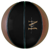 黒エレガント金ゴールドモノグラムフェミニンスクリガーリープト バスケットボール (縦)